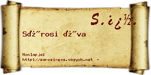 Sárosi Éva névjegykártya