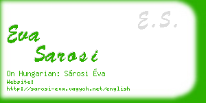 eva sarosi business card