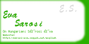 eva sarosi business card